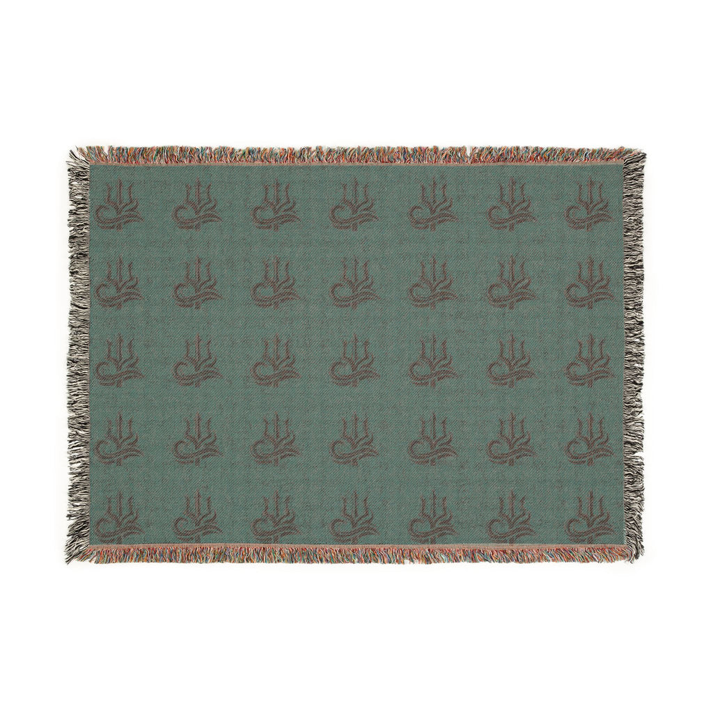 Woven Blanket Red and Blue Adapt or Die logo