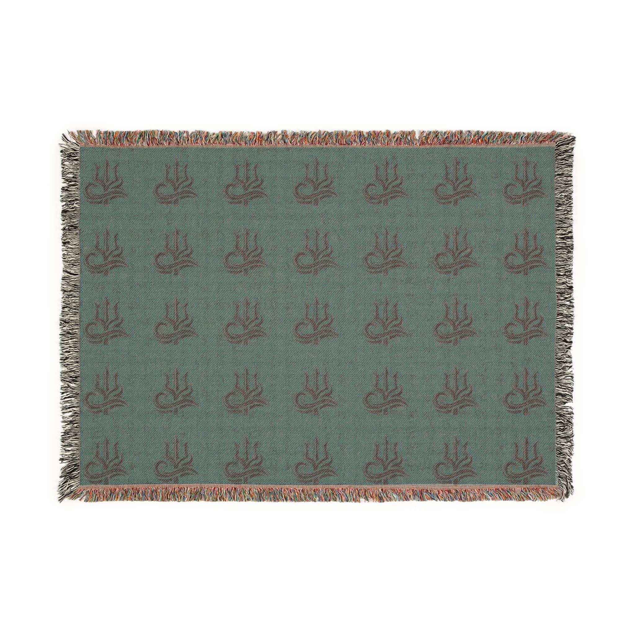 Woven Blanket Red and Blue Adapt or Die logo