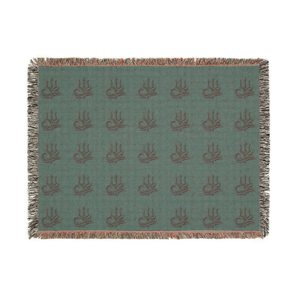 Woven Blanket Red and Blue Adapt or Die logo
