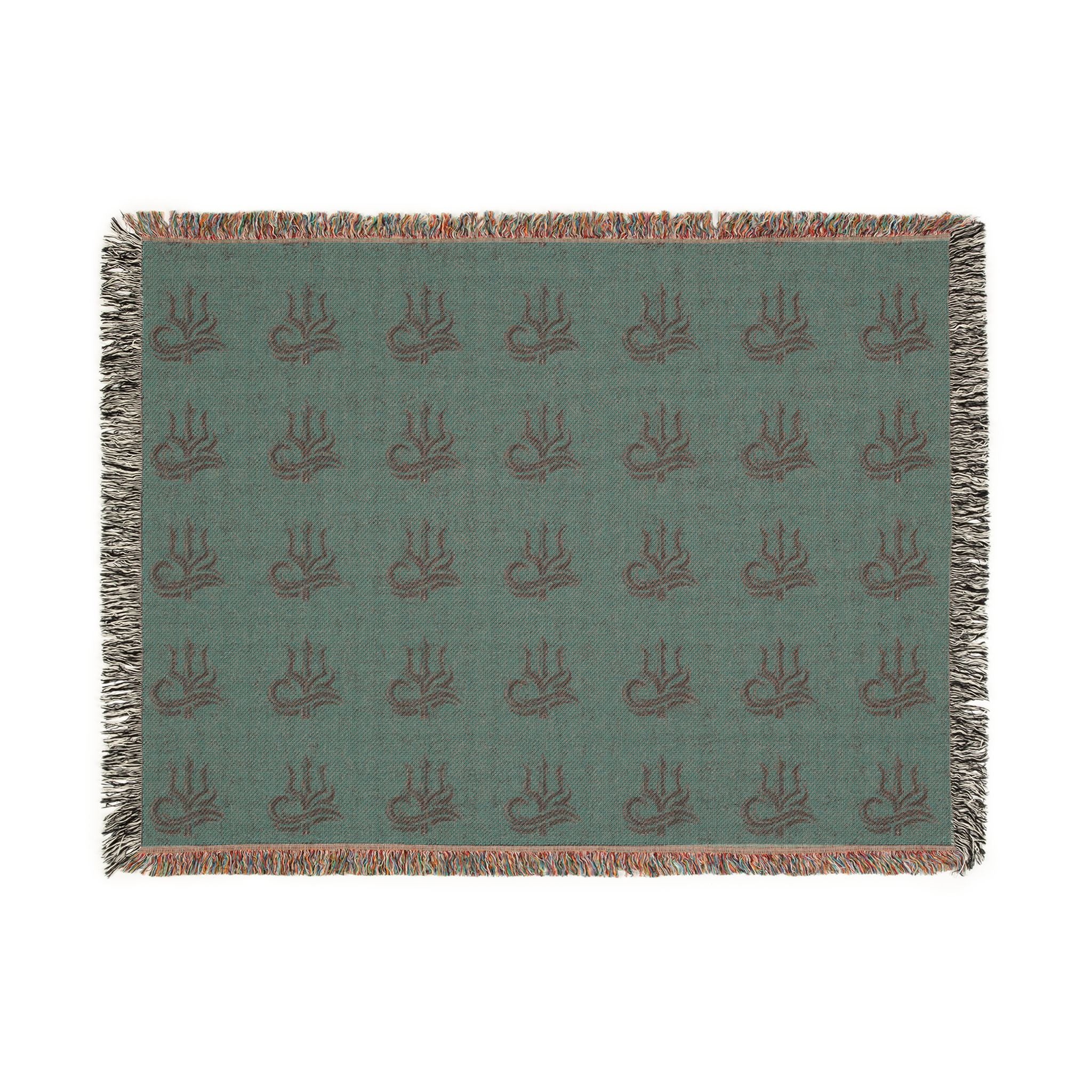 Woven Blanket Red and Blue Adapt or Die logo