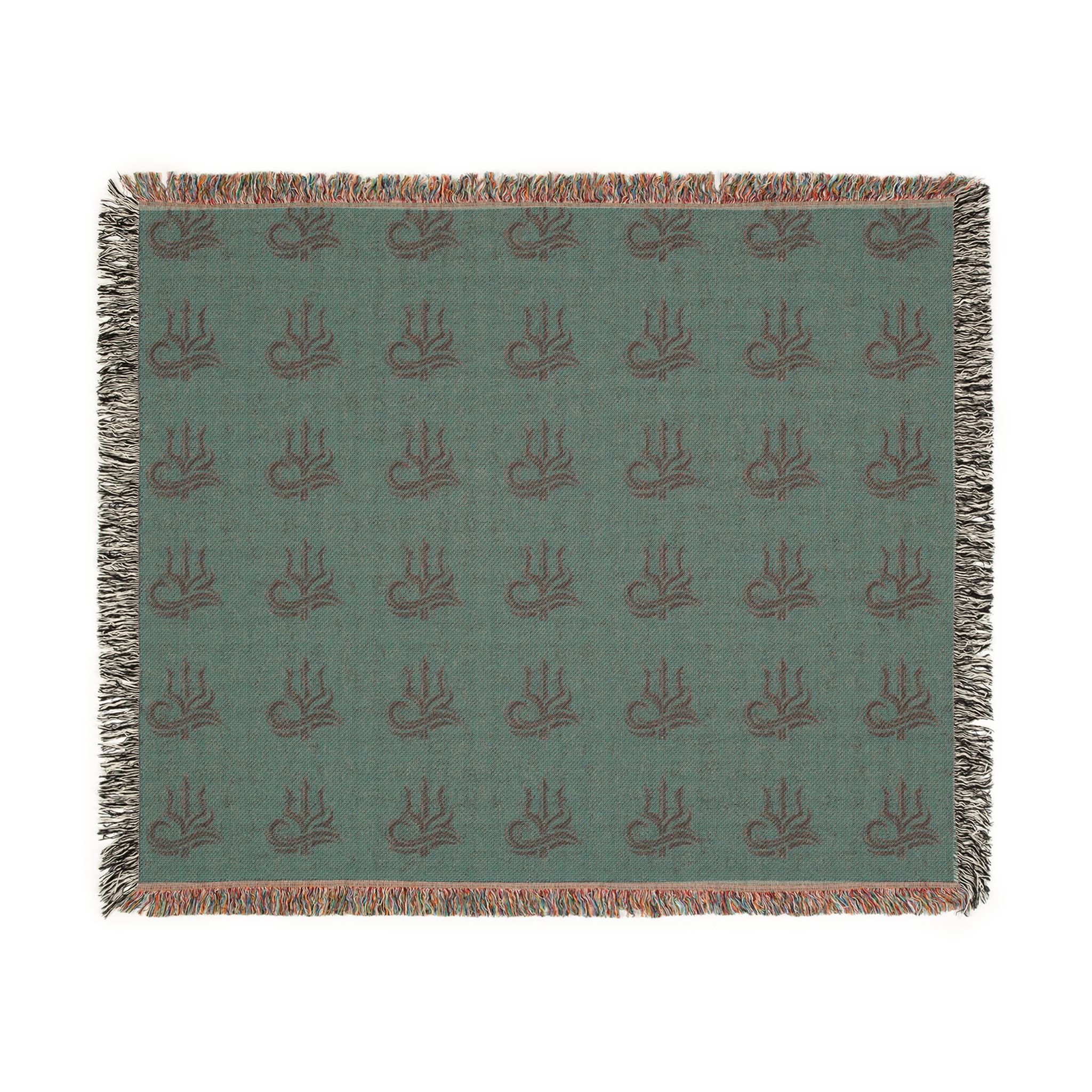 Woven Blanket Red and Blue Adapt or Die logo