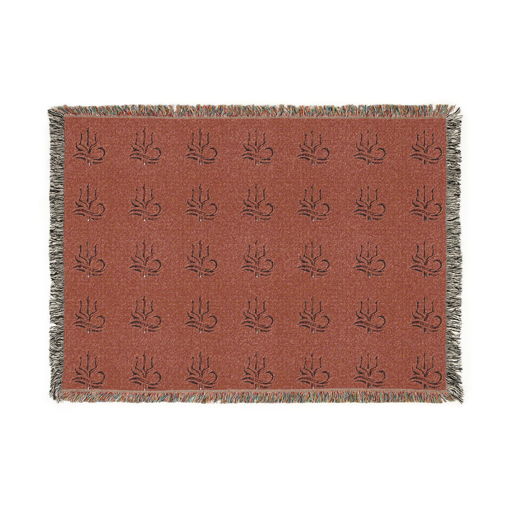 Woven Blanket Red and Blue Adapt or Die logo