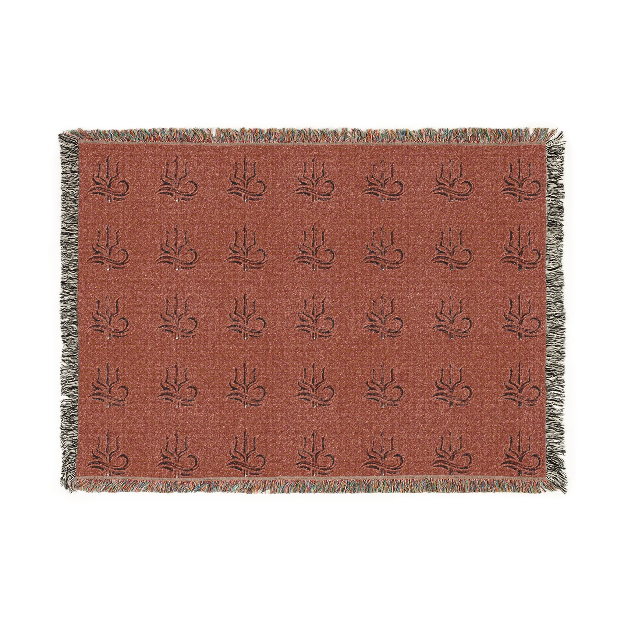 Woven Blanket Red and Blue Adapt or Die logo